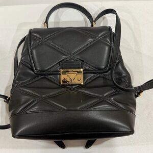 Michael Kors Serena Black Quilted Backpack